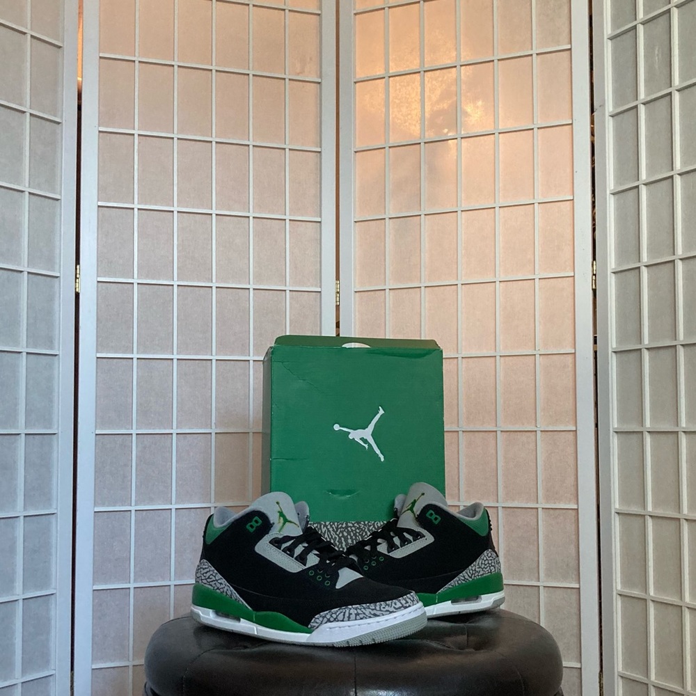 AIR JORDAN 3 RETRO PINE GREEN MENS SIZE 10 SHOE SNEAKER